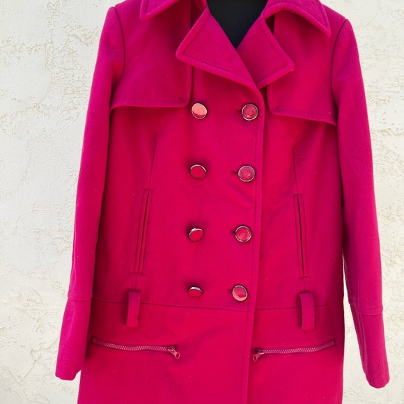 Guess Barbie Pink Peacoat Wool-Blend Classic Y2K Large sku008 - Picture 1 of 10